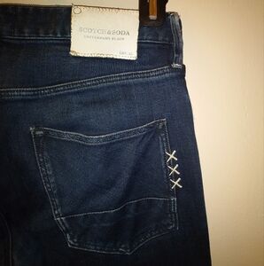 Scotch & Soda Tye XXX Lot.22 Dark Wash Blue Jeans Skinny Tapered Denim 29w32 30
